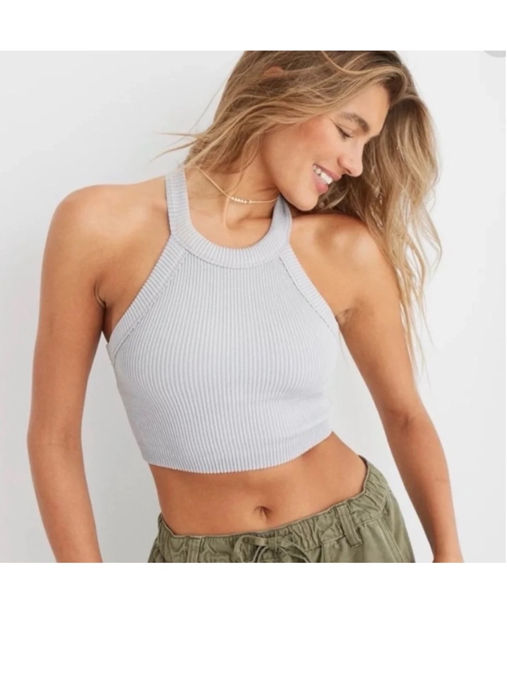 Aerie Superchill Seamless High Neck Bra Top Size XS